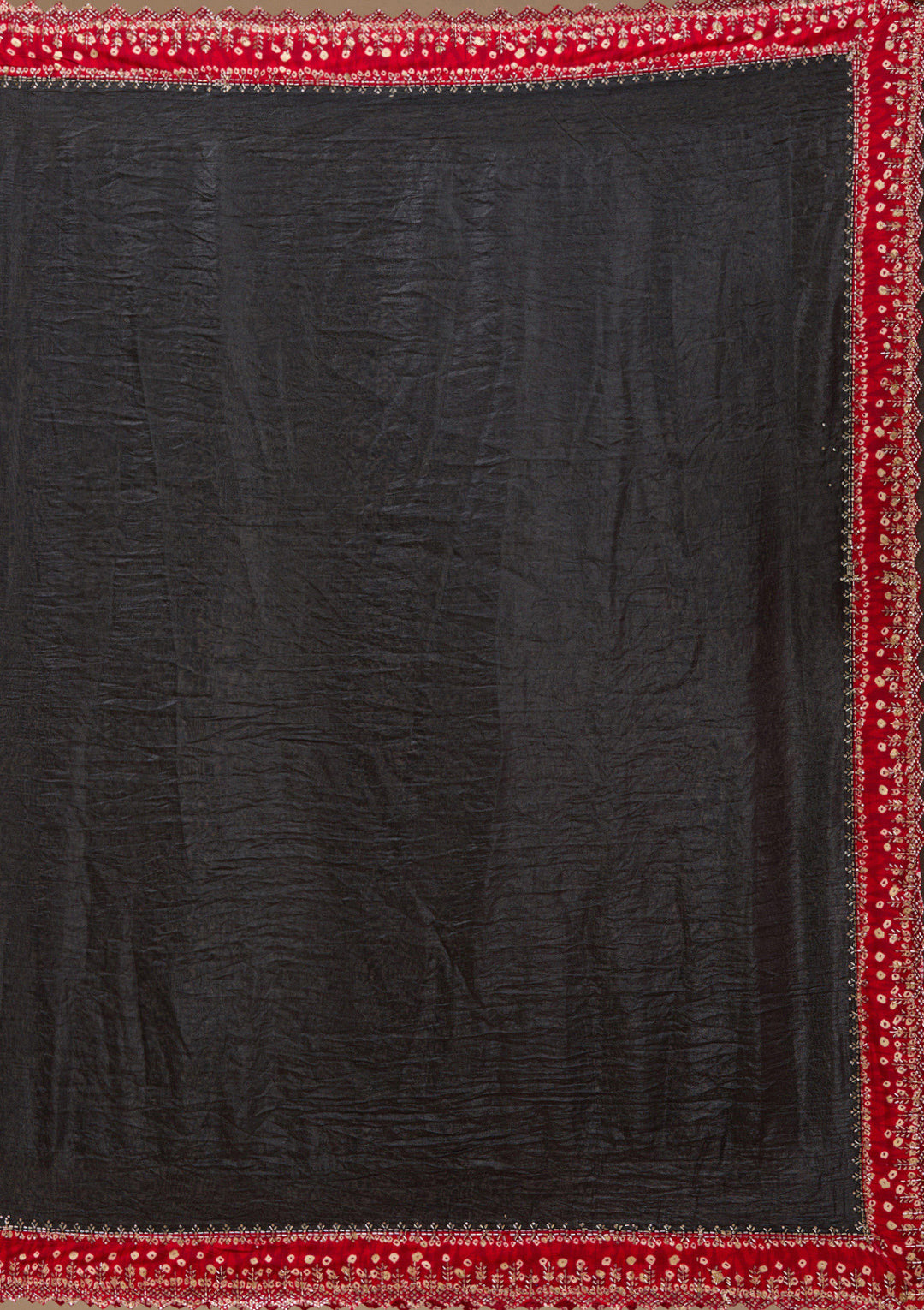 Black Printed Satin Saree