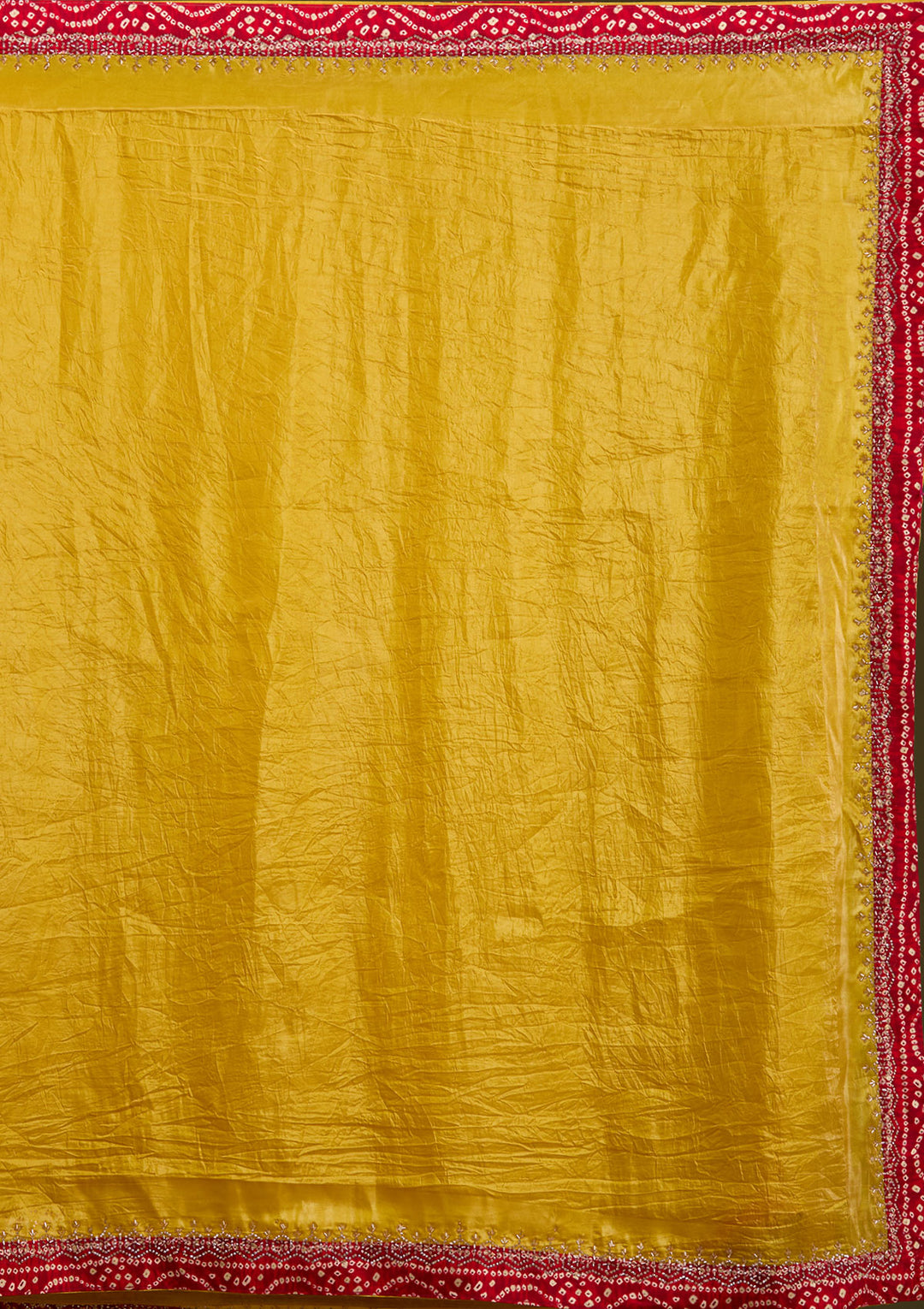 Mustard Printed Satin Saree