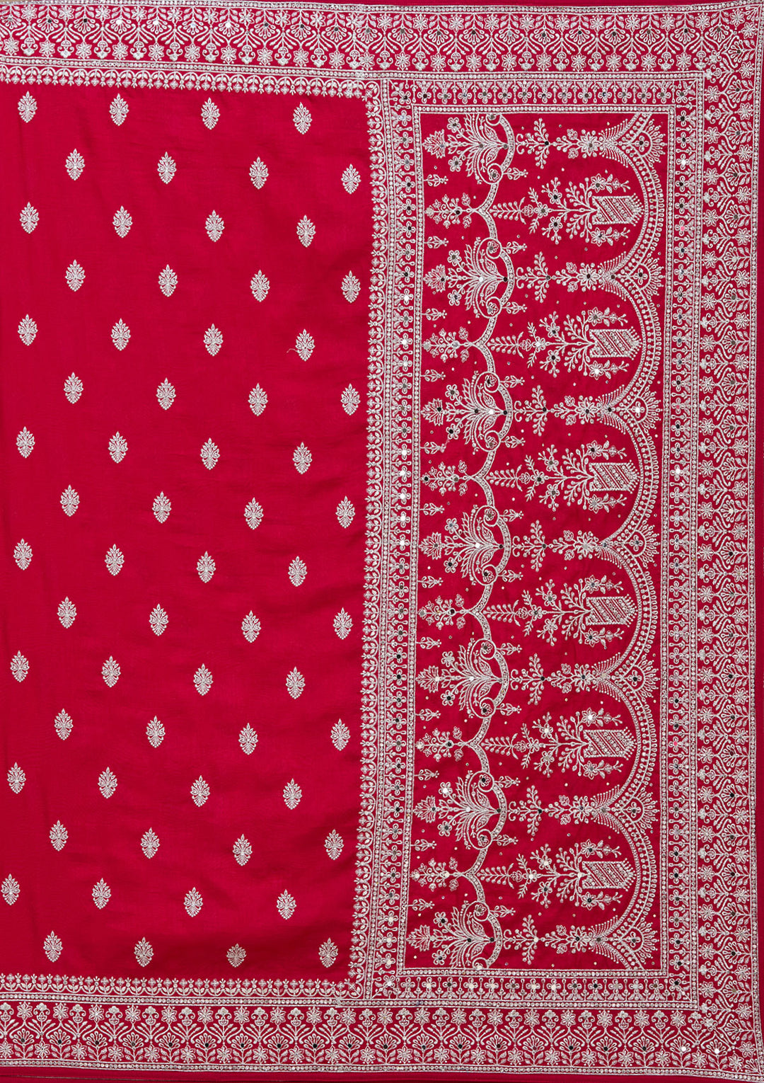 Rani Pink Soft Raw Silk Silver Zariwork Saree With Matching Blouse Piece