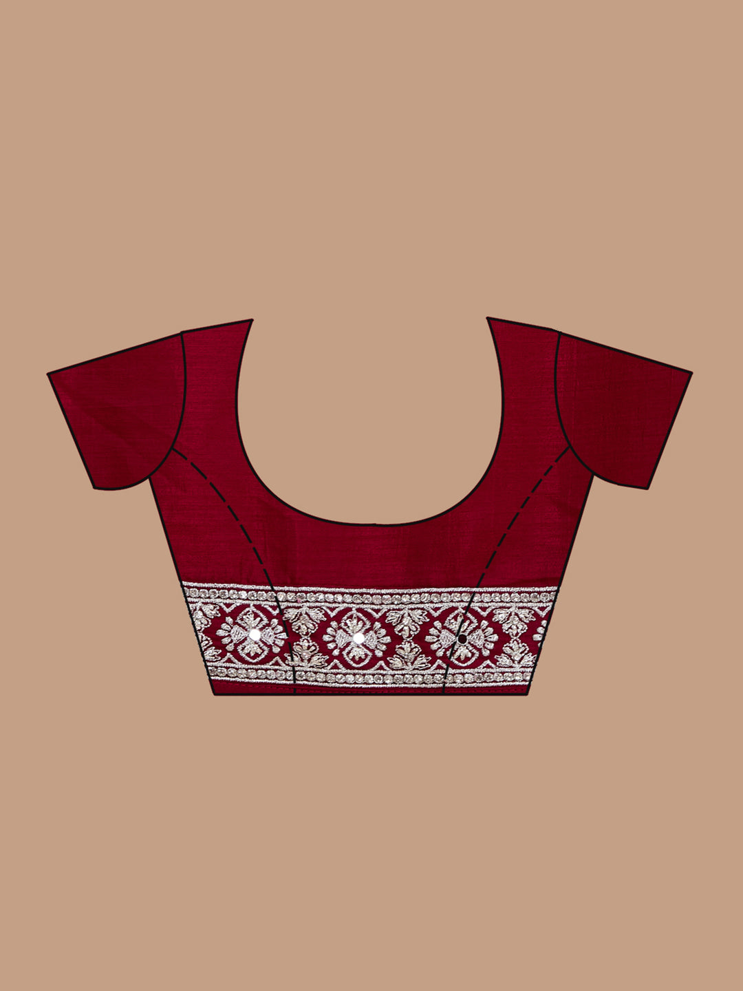 Maroon Soft Raw Silk Silver Zariwork Saree With Matching Blouse Piece