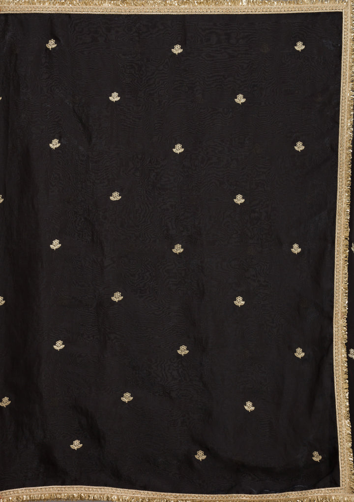 Black Stonework (Gold) Tissue Saree