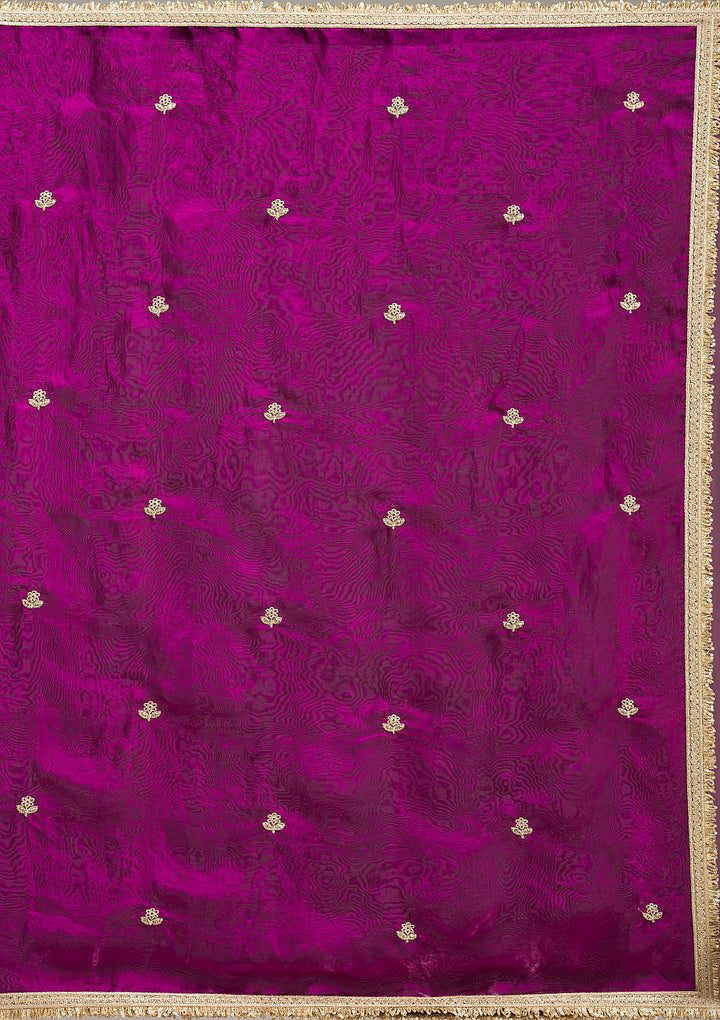 Wine Stonework (Gold) Tissue Saree