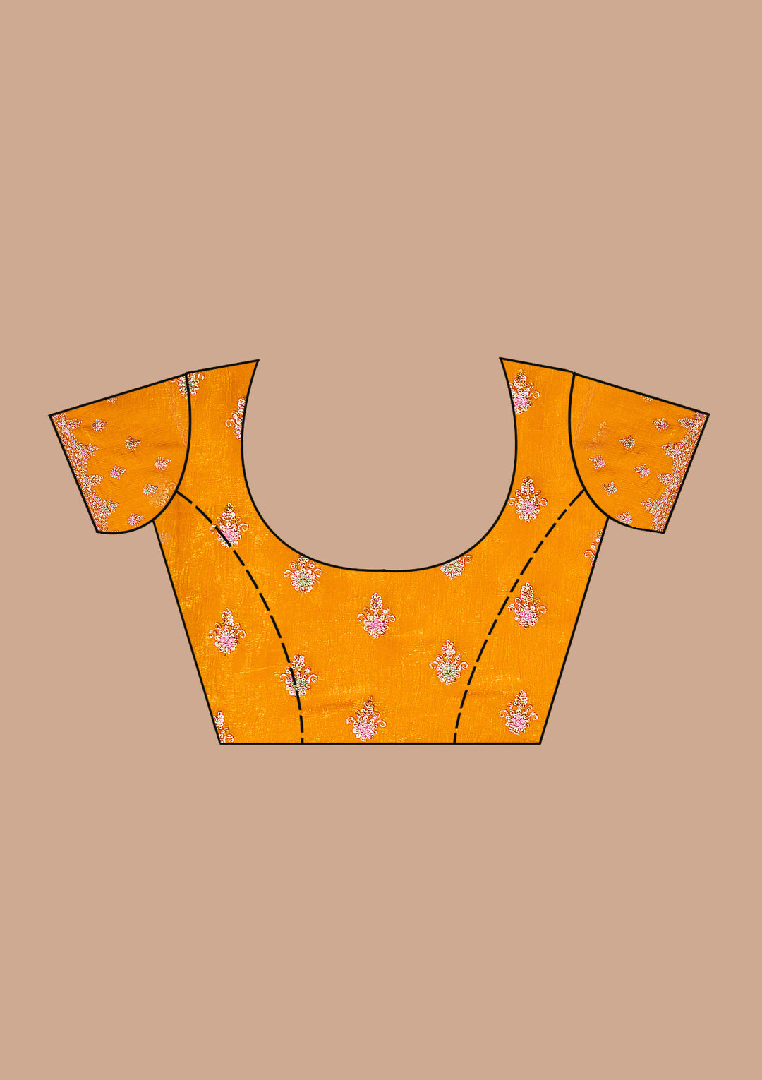 Mustard Cording Tissue Saree