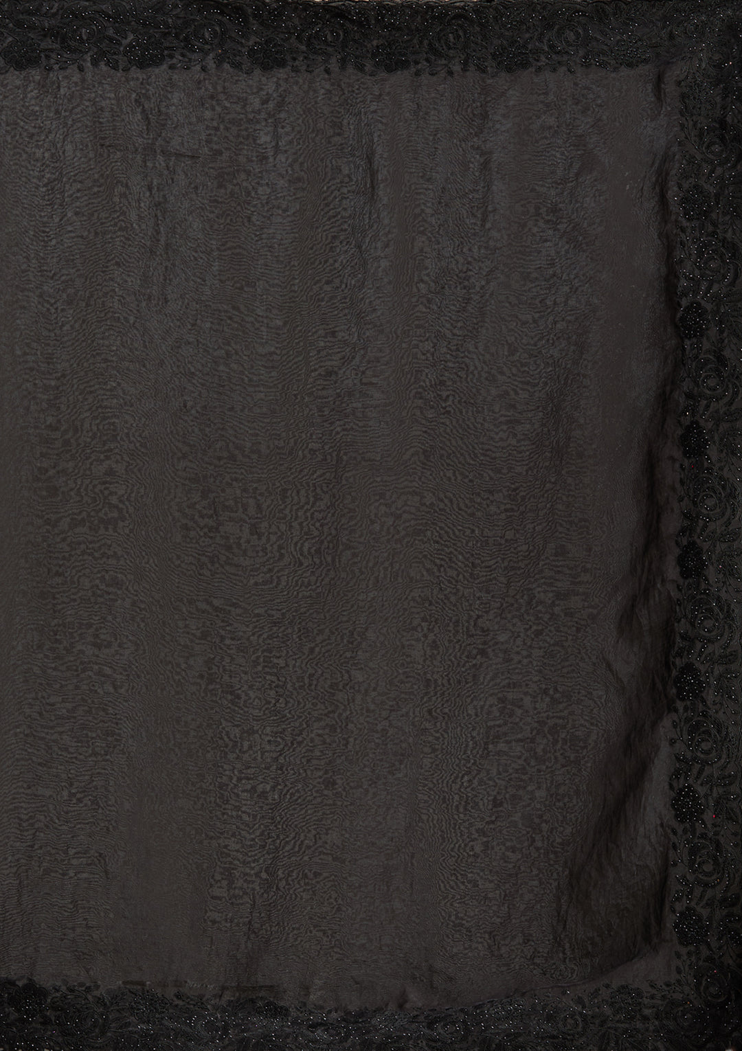 Black Threadwork Tissue Saree
