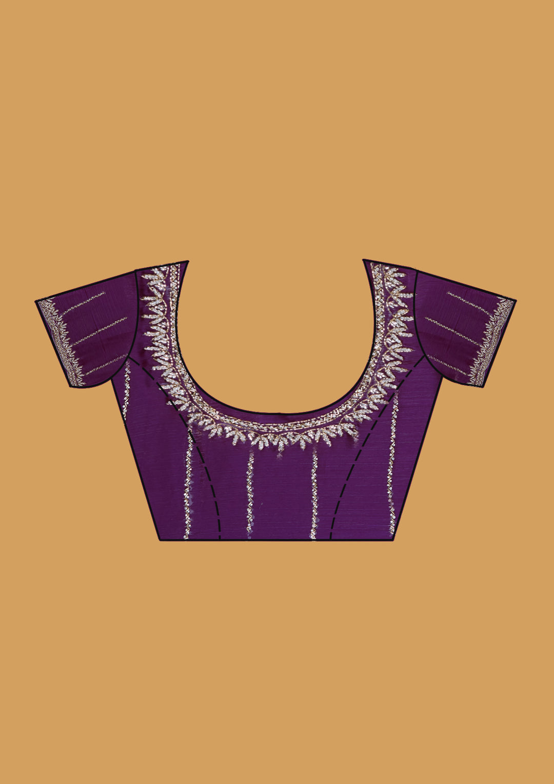 Purple Tissue Silver Stonework Saree With Matching Blouse Piece