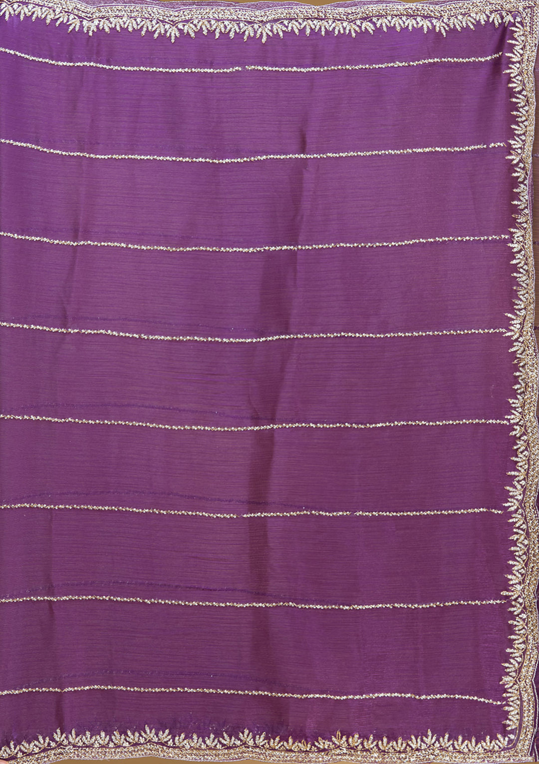 Purple Tissue Silver Stonework Saree With Matching Blouse Piece