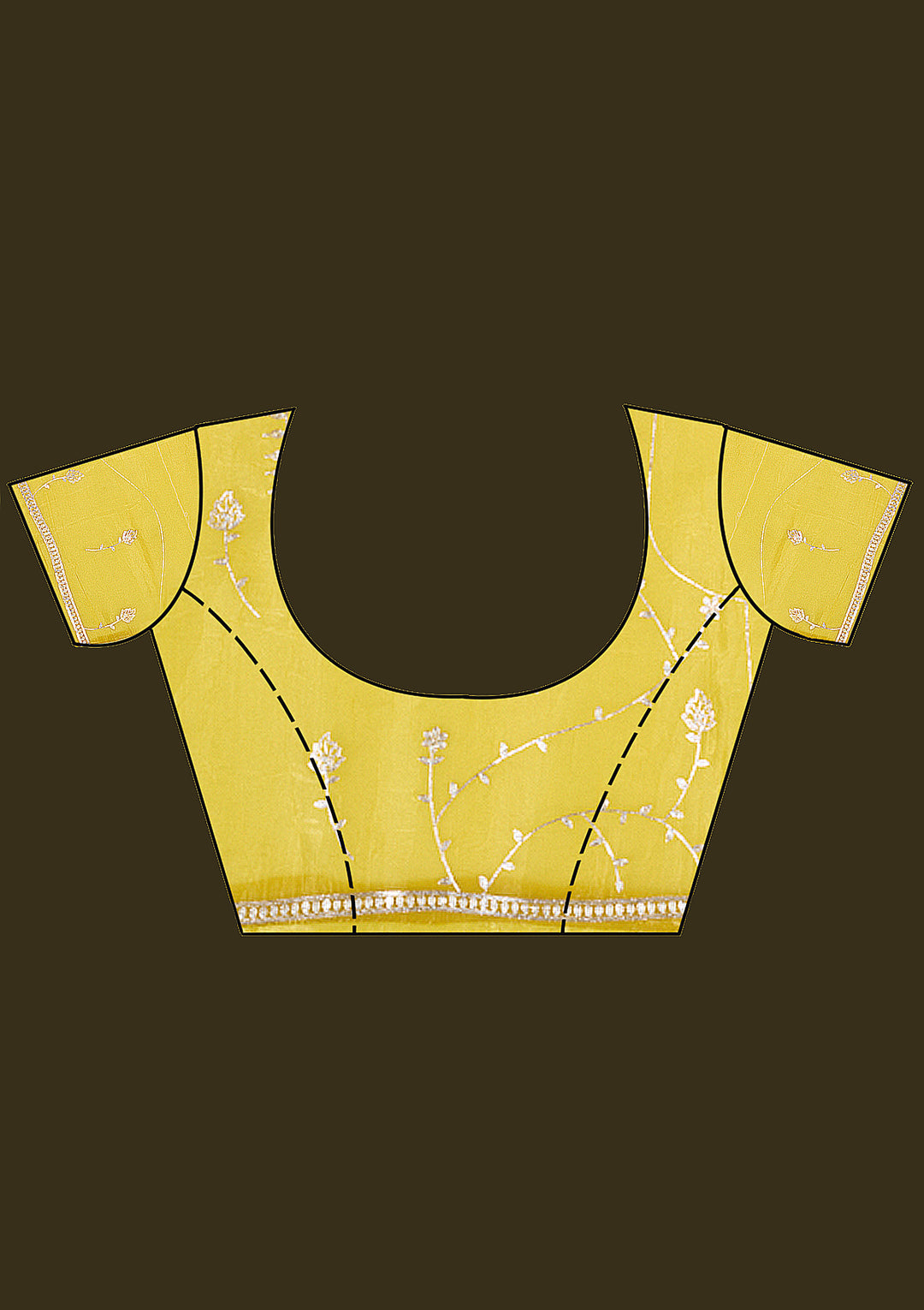 Mustard Gotapatti Organza Saree