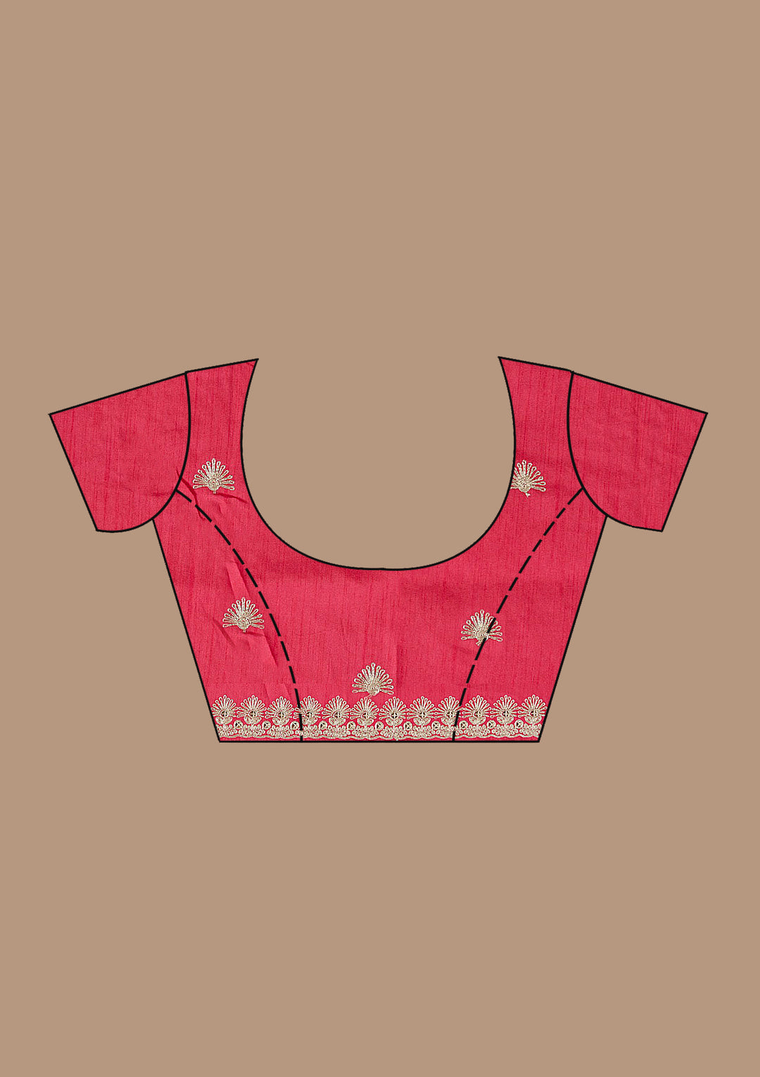 Gajari Pink Crepe Gotapatti Saree With Matching Blouse Piece
