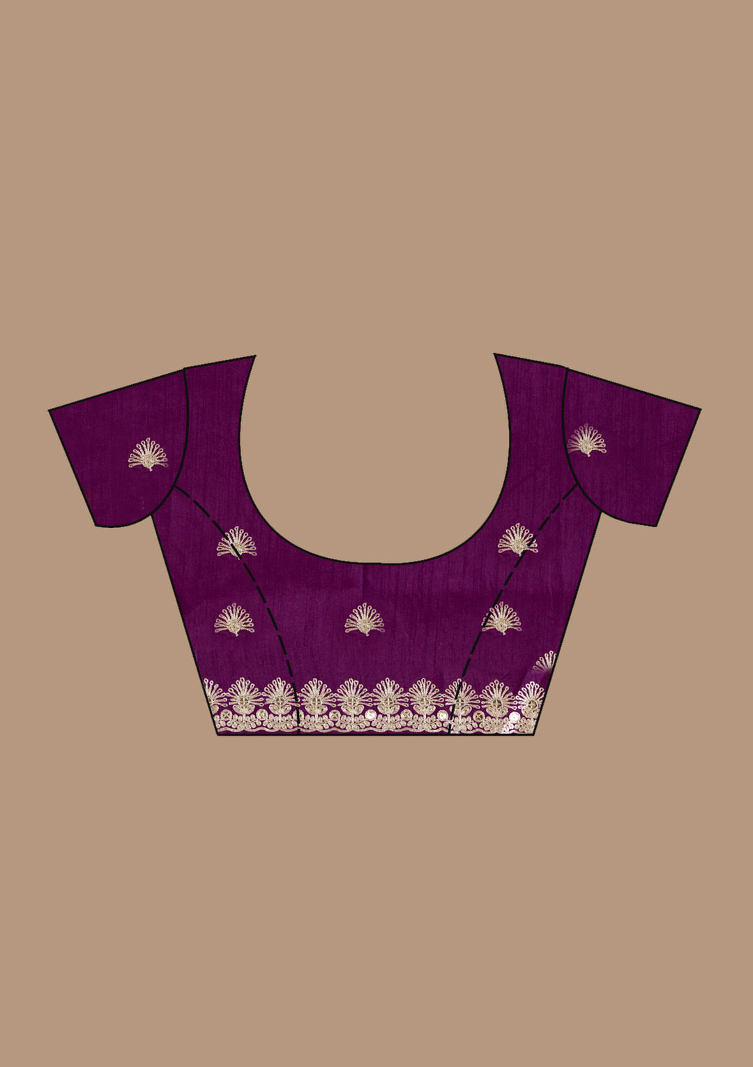 Lavender Crepe Gotapatti Saree With Matching Blouse Piece