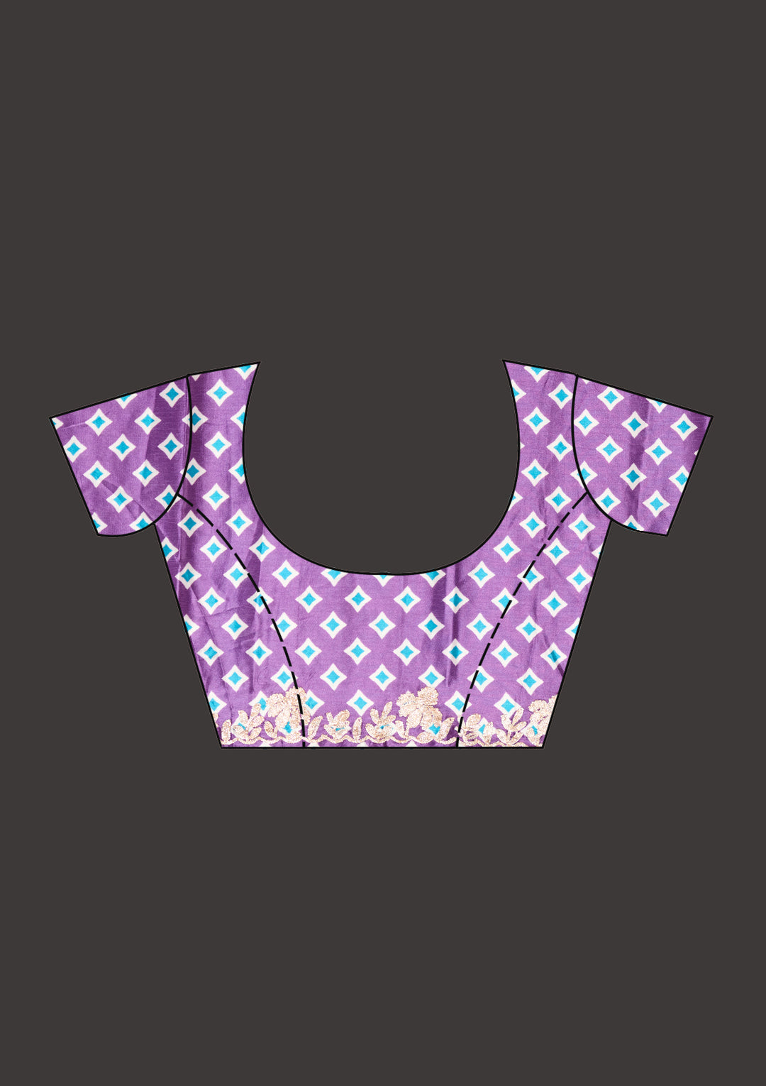 Purple Crepe Gotapatti Saree With Matching Blouse Piece