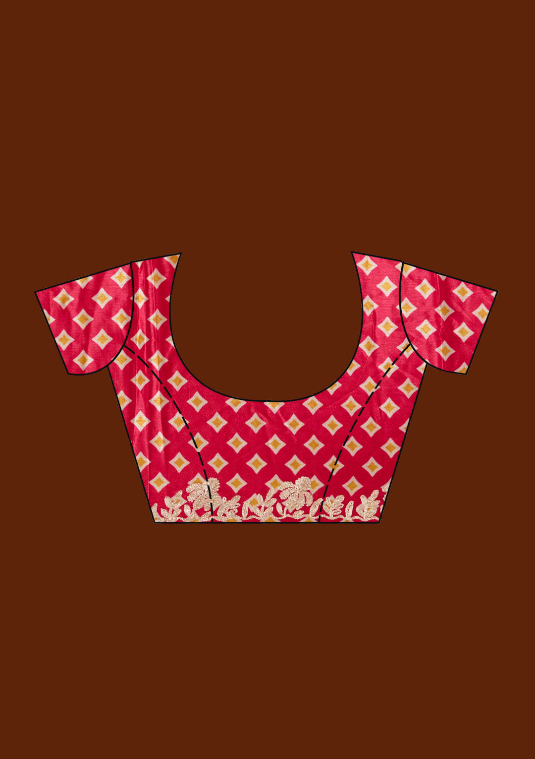 Red Crepe Gotapatti Saree With Matching Blouse Piece