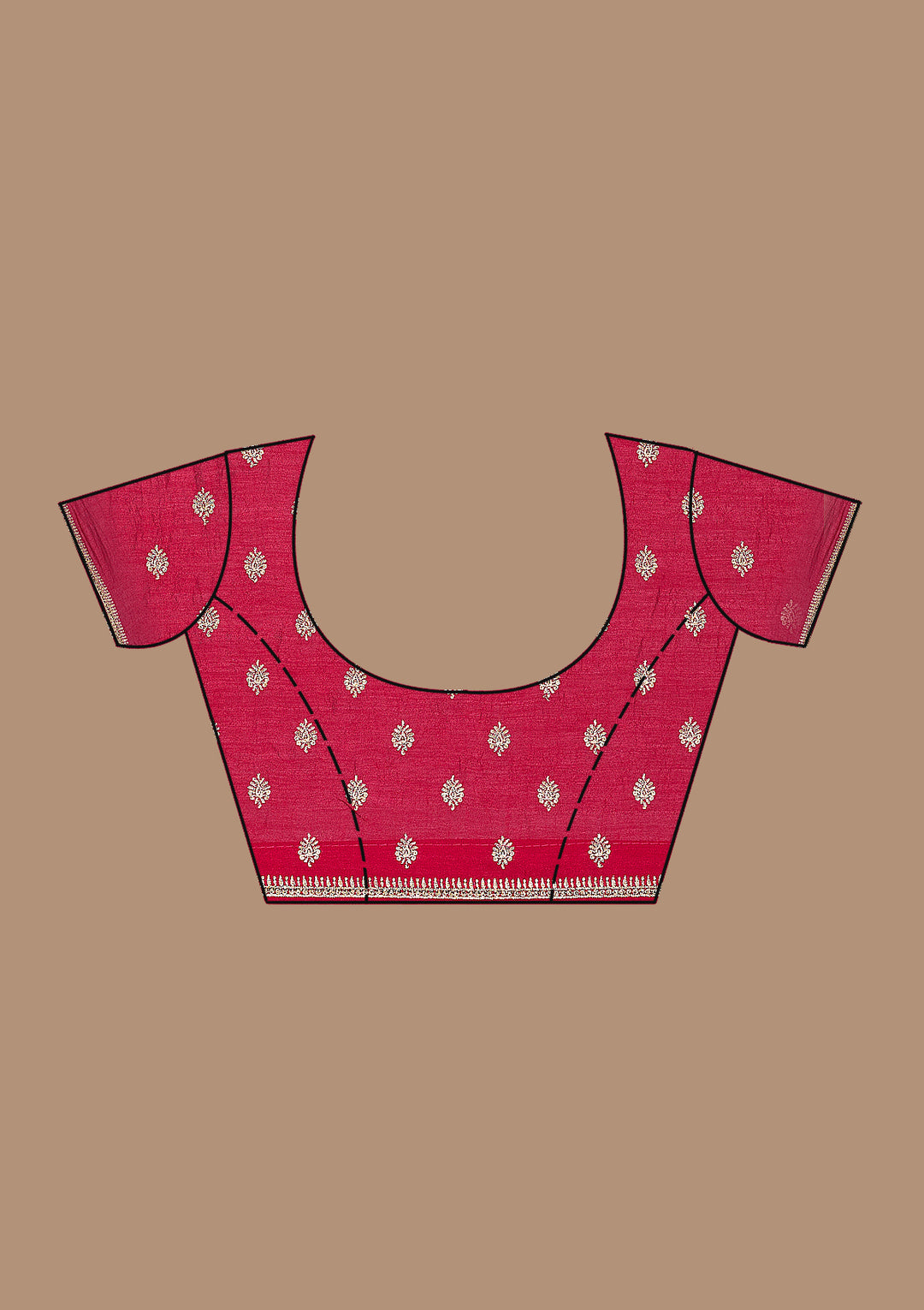 Red Zariwork (Gold) Soft Raw Silk Saree