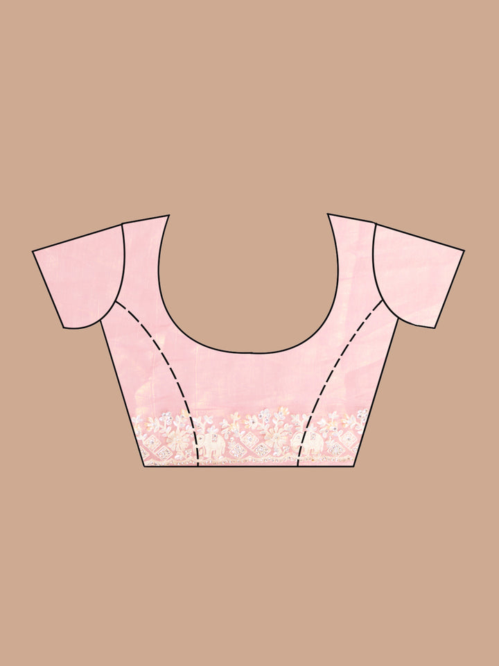 Mauve Pearlwork Tissue Saree