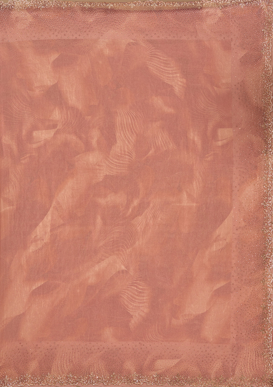 Onion Pink Stonework (Gold) Tissue Saree