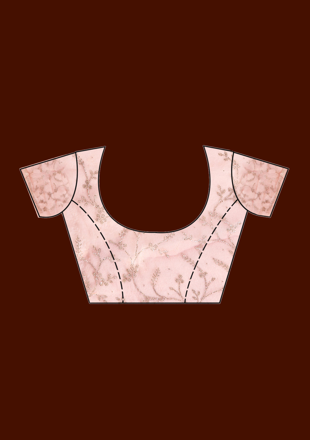 Onion Pink Stonework (Gold) Tissue Saree