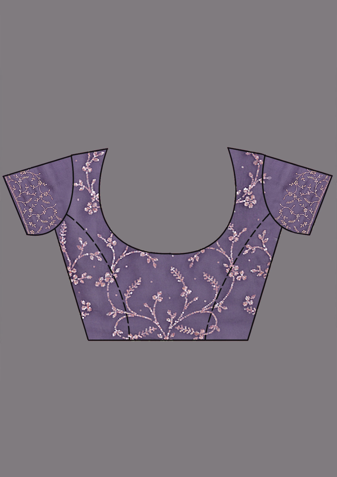 Light Lavender Stonework (Gold) Tissue Saree