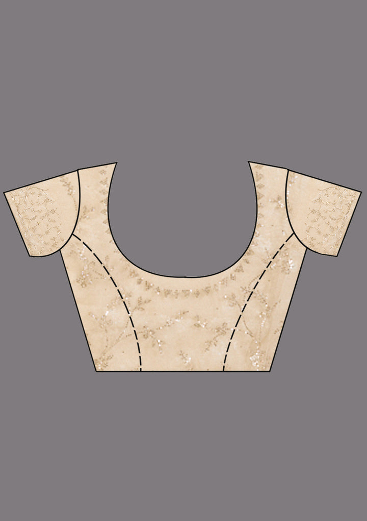 Gold Tissue Gold Stonework Saree With Matching Blouse Piece