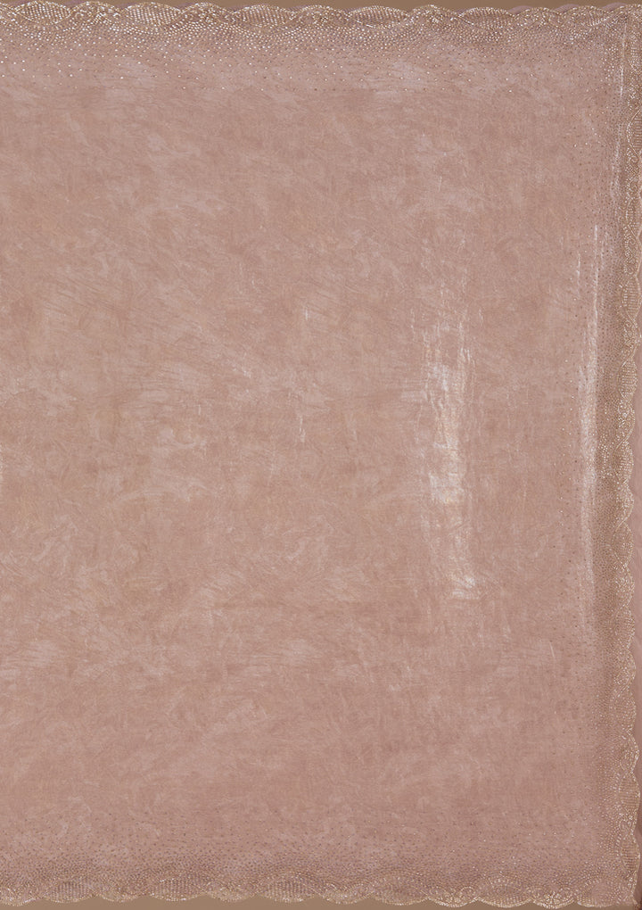 Mauve Stonework (Gold) Tissue Saree