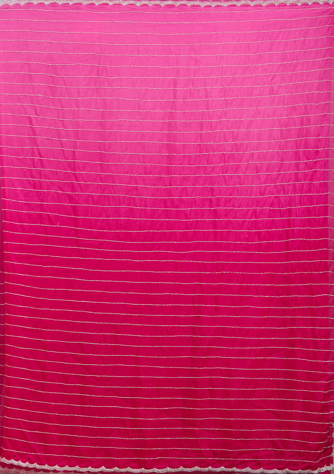 Rani Pink Satin Cutdana Saree With Matching Blouse Piece