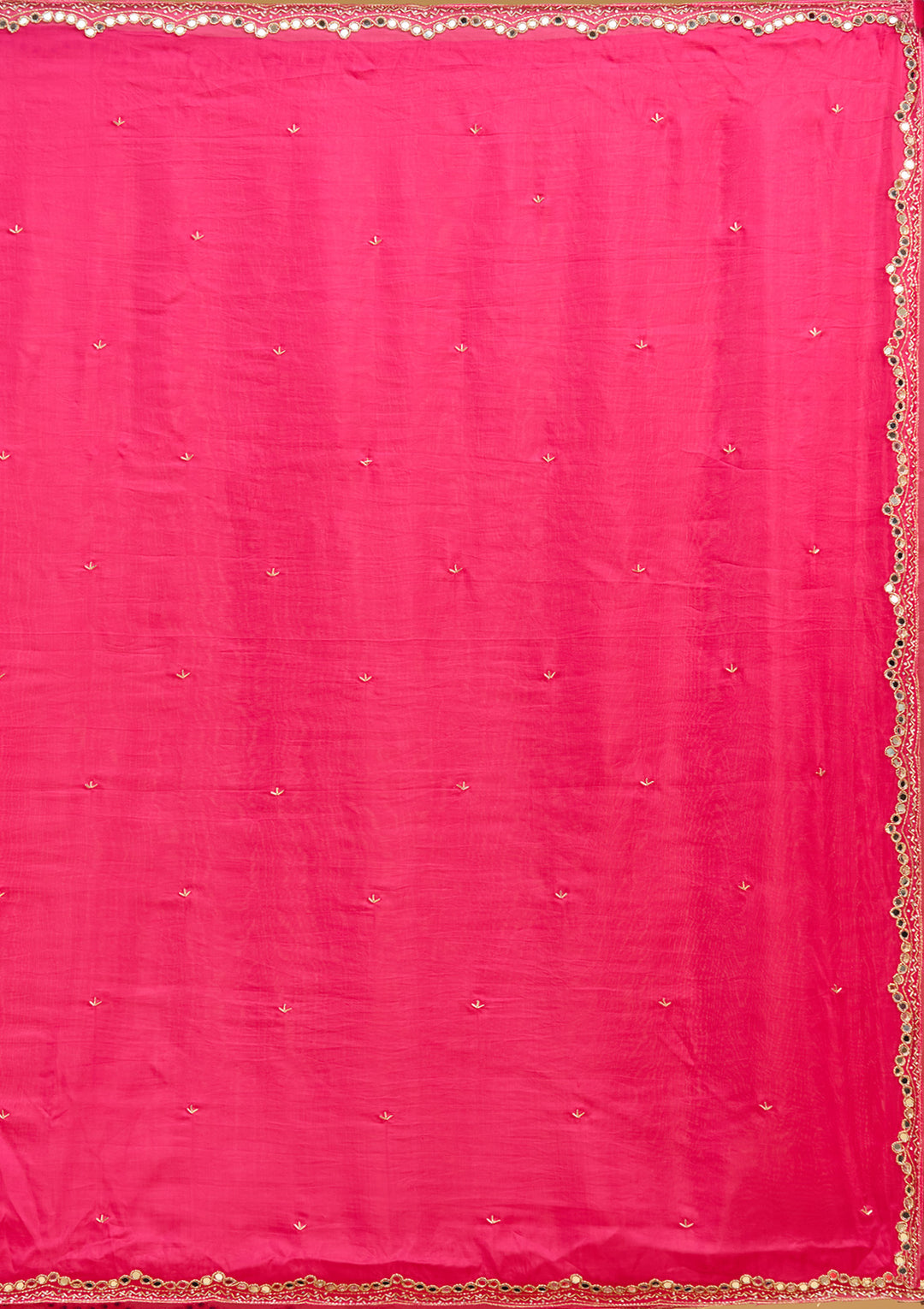 Rani Pink Cutwork Tissue Saree