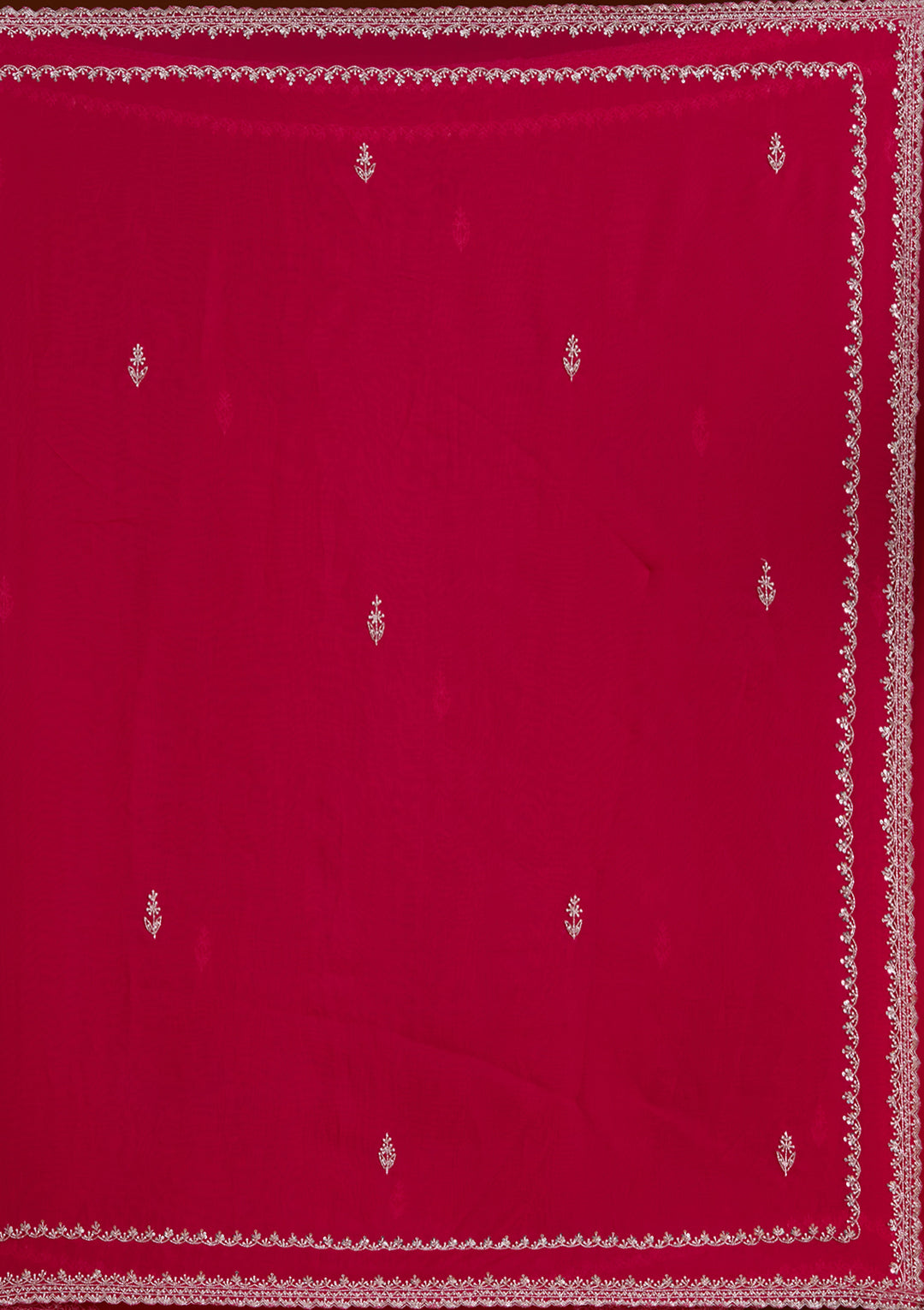 Rani Pink Aariwork Tissue Saree