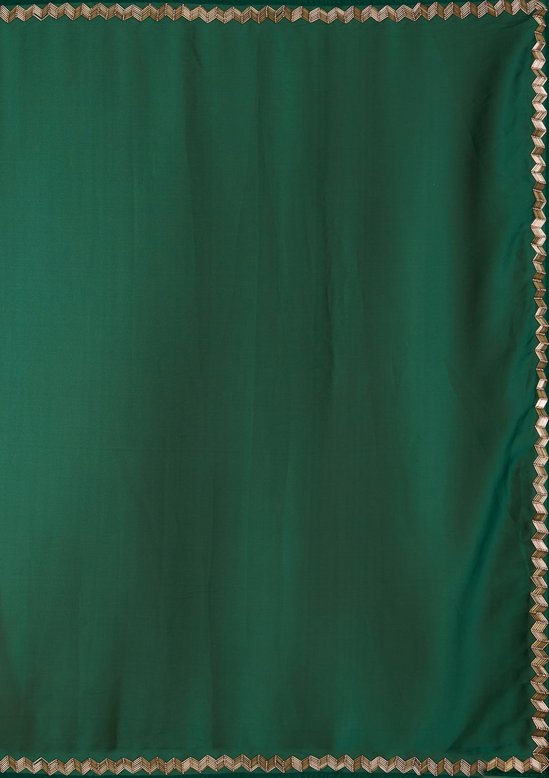 Bottle Green Aariwork Satin Saree