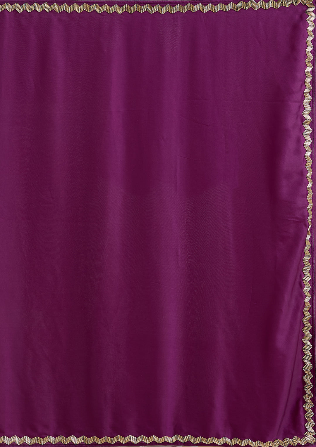 Wine Satin Cutdana Saree With Matching Blouse Piece