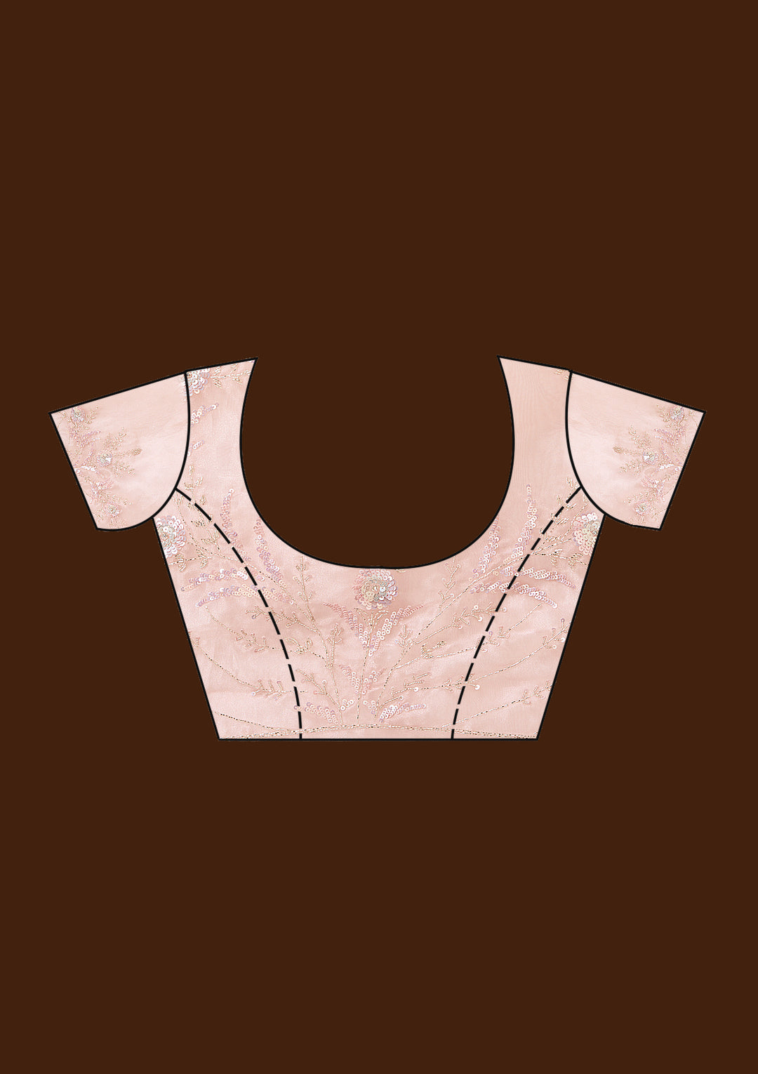 Pink Cutdana Organza Saree