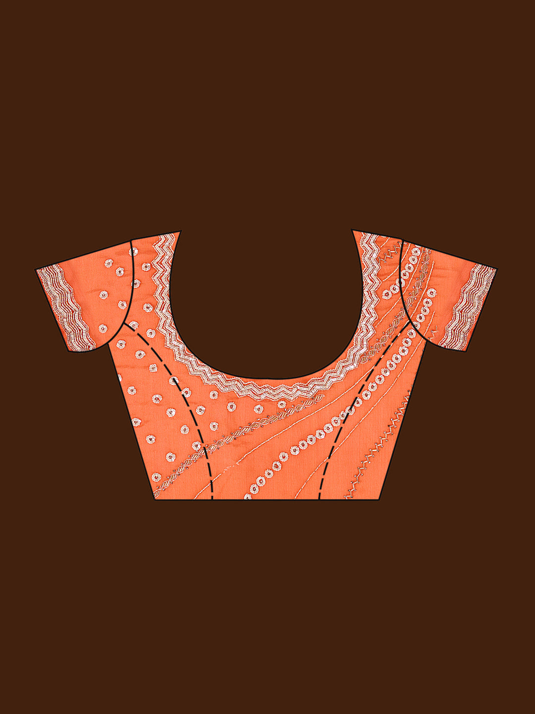 Orange Satin Cutdana Saree With Matching Blouse Piece