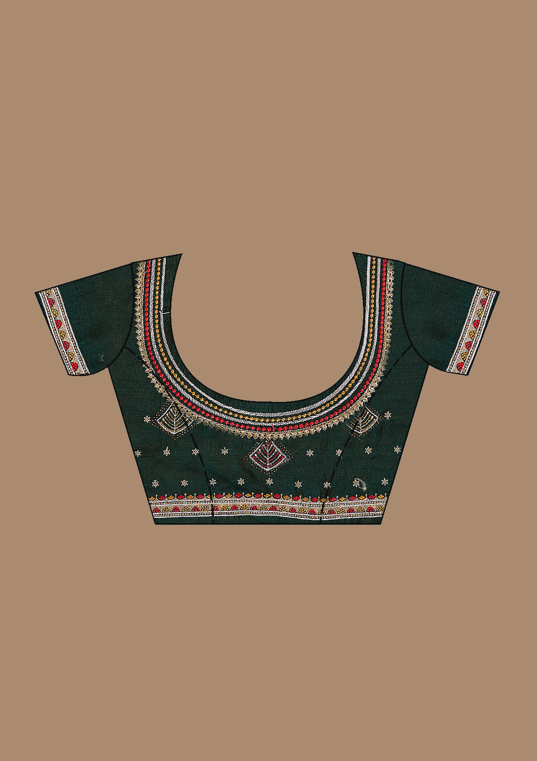 Mustard Threadwork Soft Raw Silk Saree