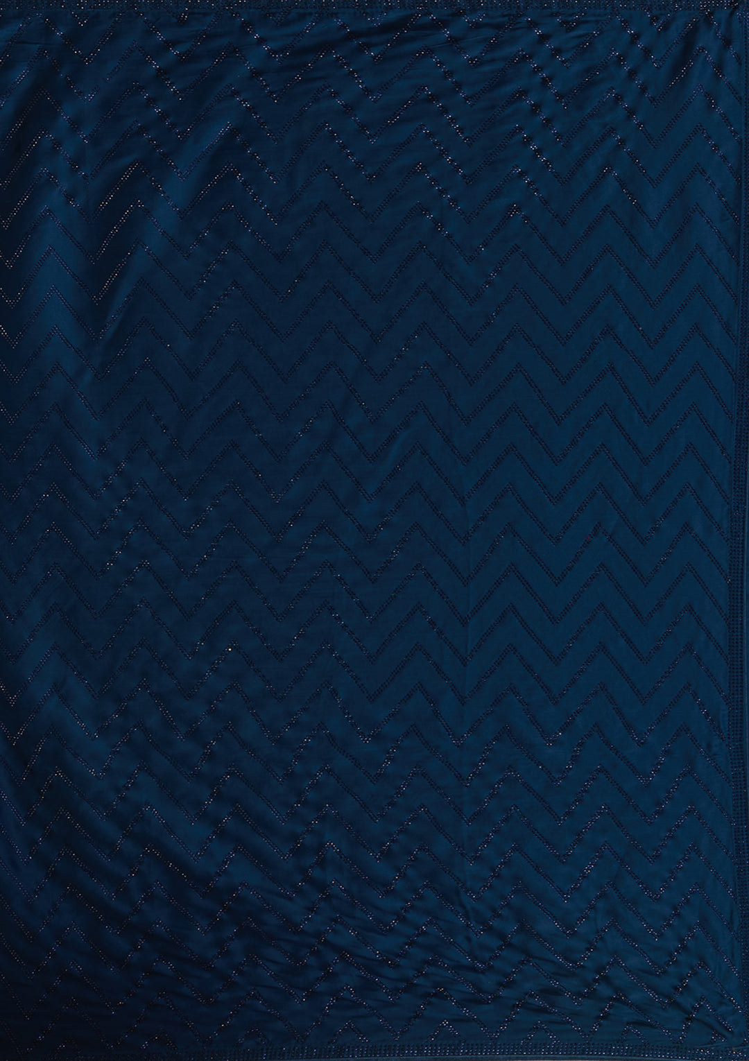 Navy Blue Stonework (Silver) Organza Saree