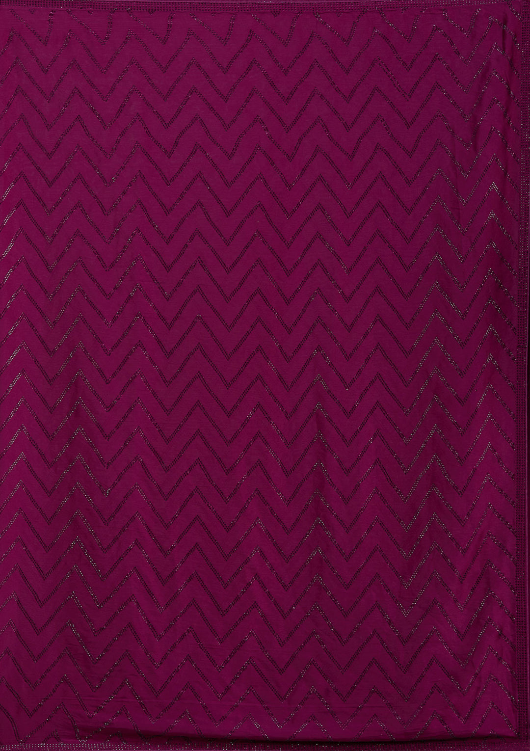 Wine Stonework (Silver) Organza Saree