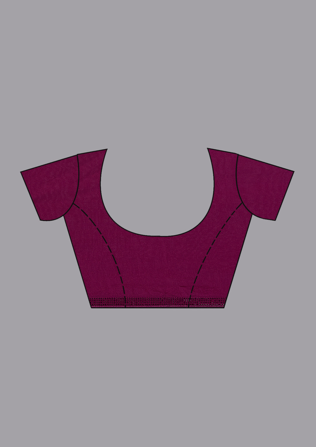 Wine Stonework (Silver) Organza Saree