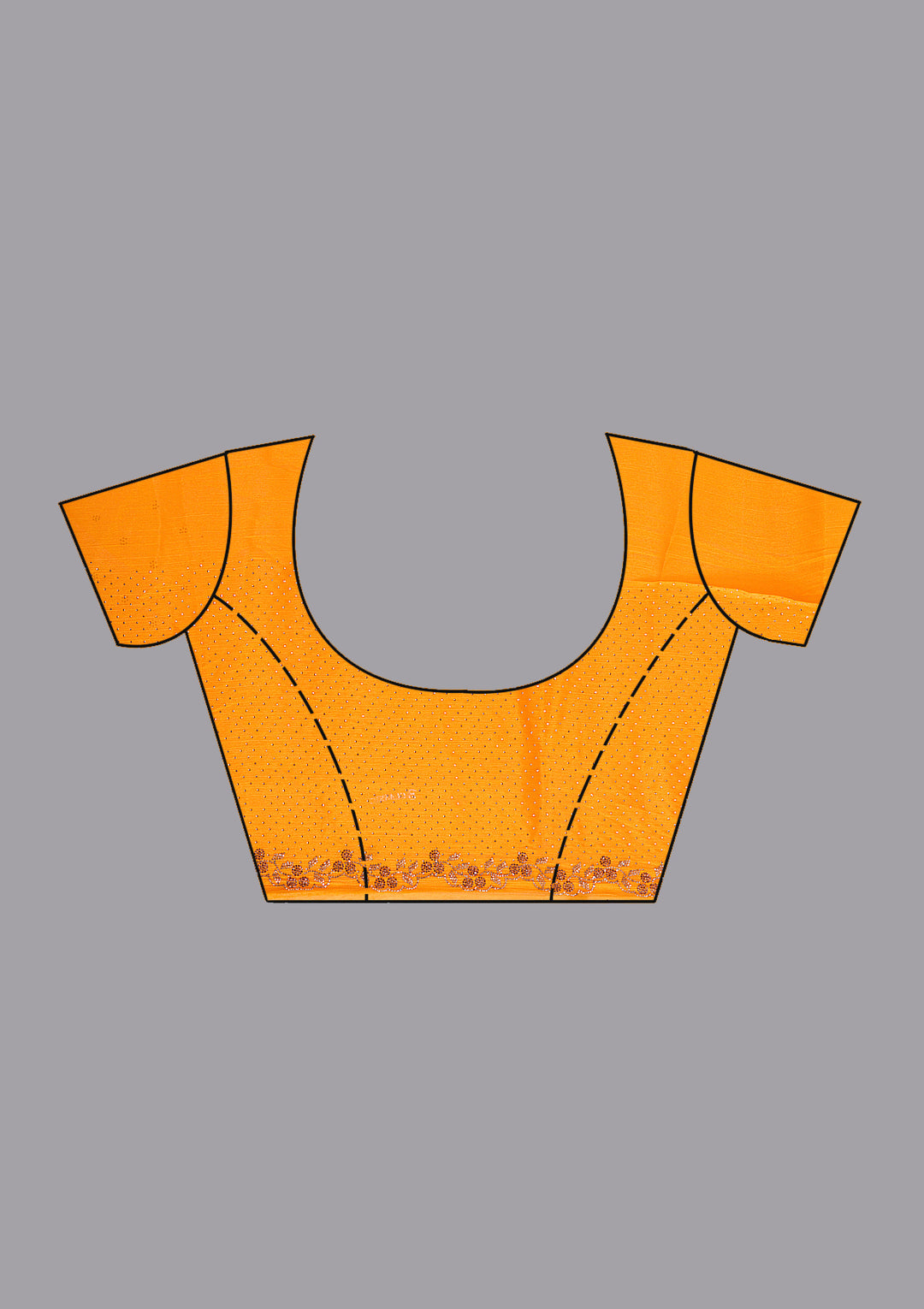 Mustard Stonework (Gold) Tissue Saree