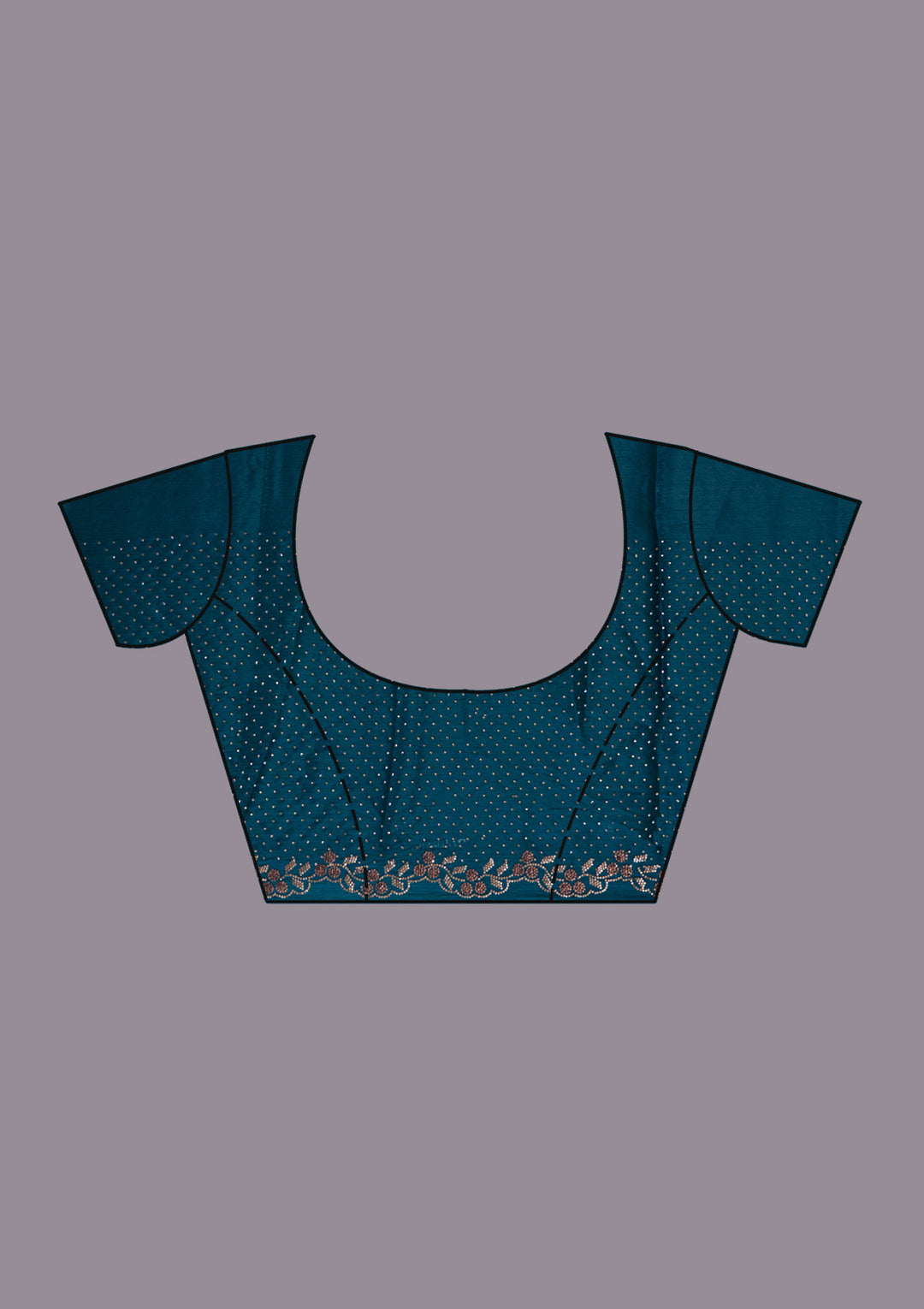 Peacock Blue Tissue Gold Stonework Saree With Matching Blouse Piece