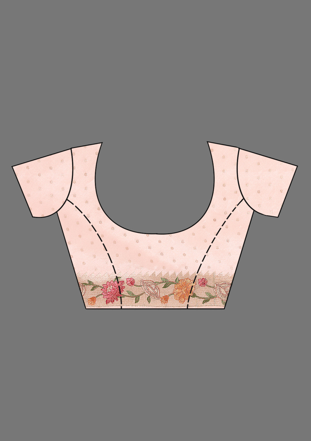 Baby Pink Tissue Threadwork Saree With Matching Blouse Piece