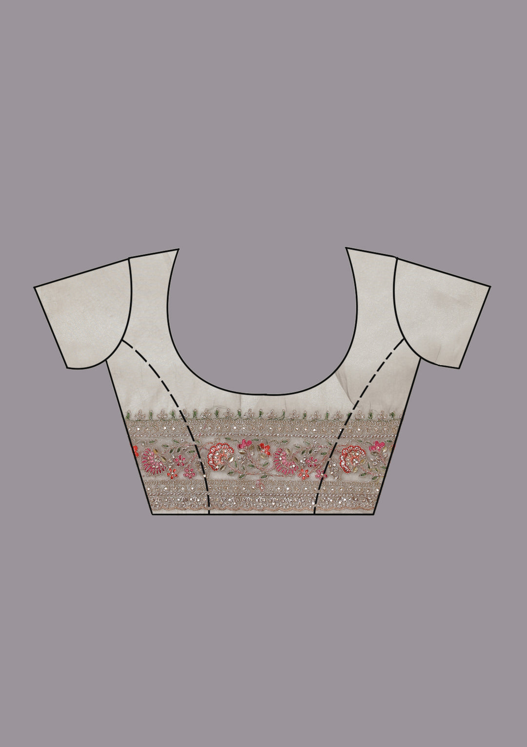 Baby Pink Sequins Organza Saree