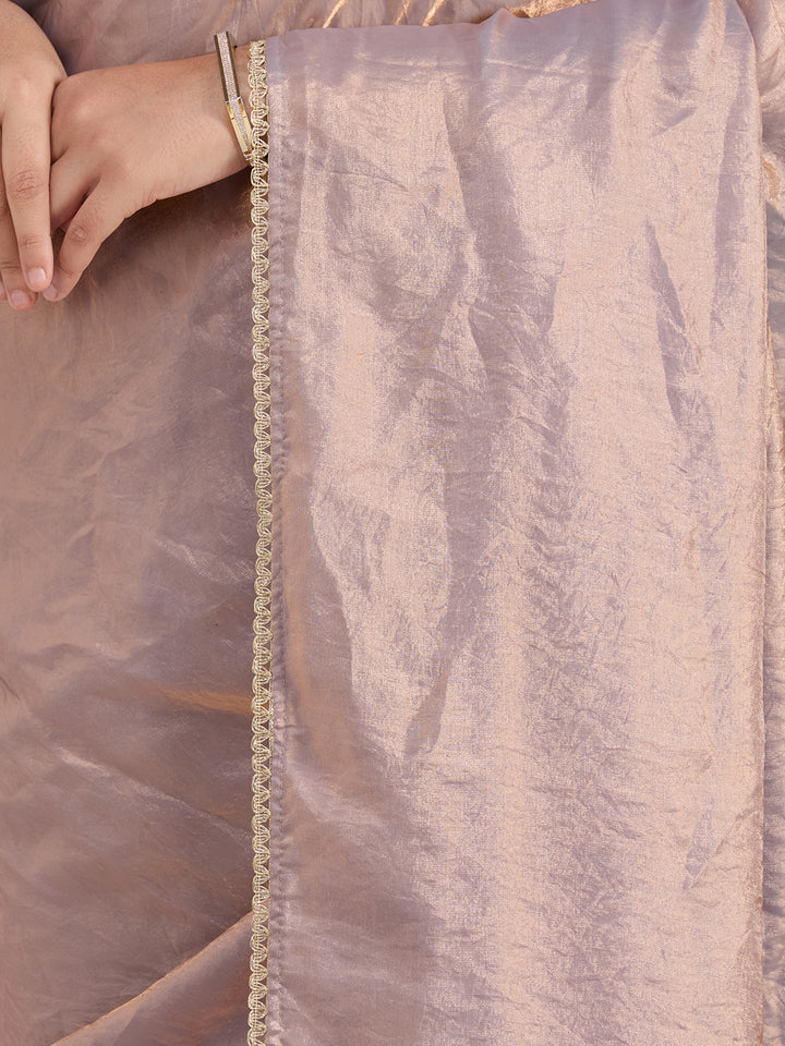 Grey Sequins Organza Saree