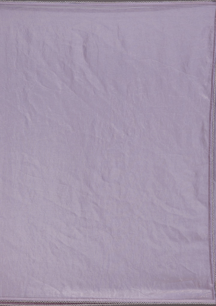 Lavender Pearlwork Tissue Saree