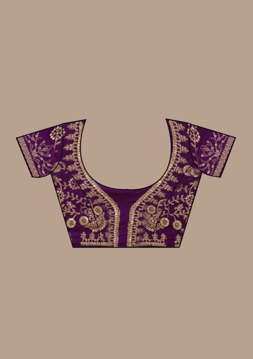 Purple Sequins Tissue Saree