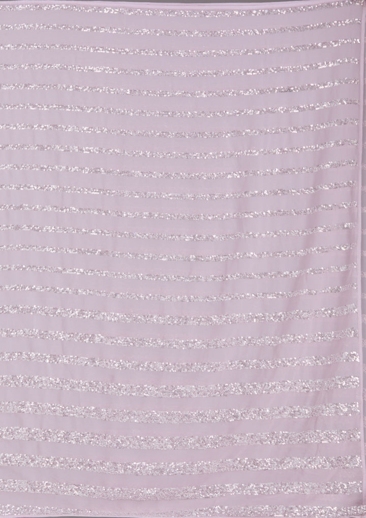Lavender Sequins Georgette Saree