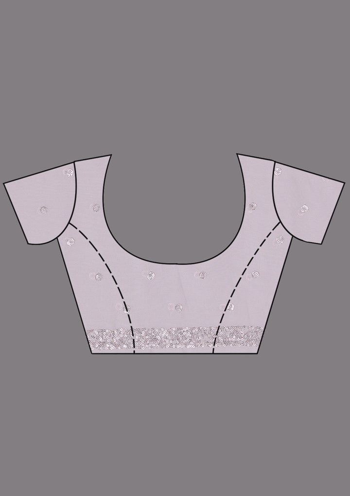 Lavender Sequins Georgette Saree