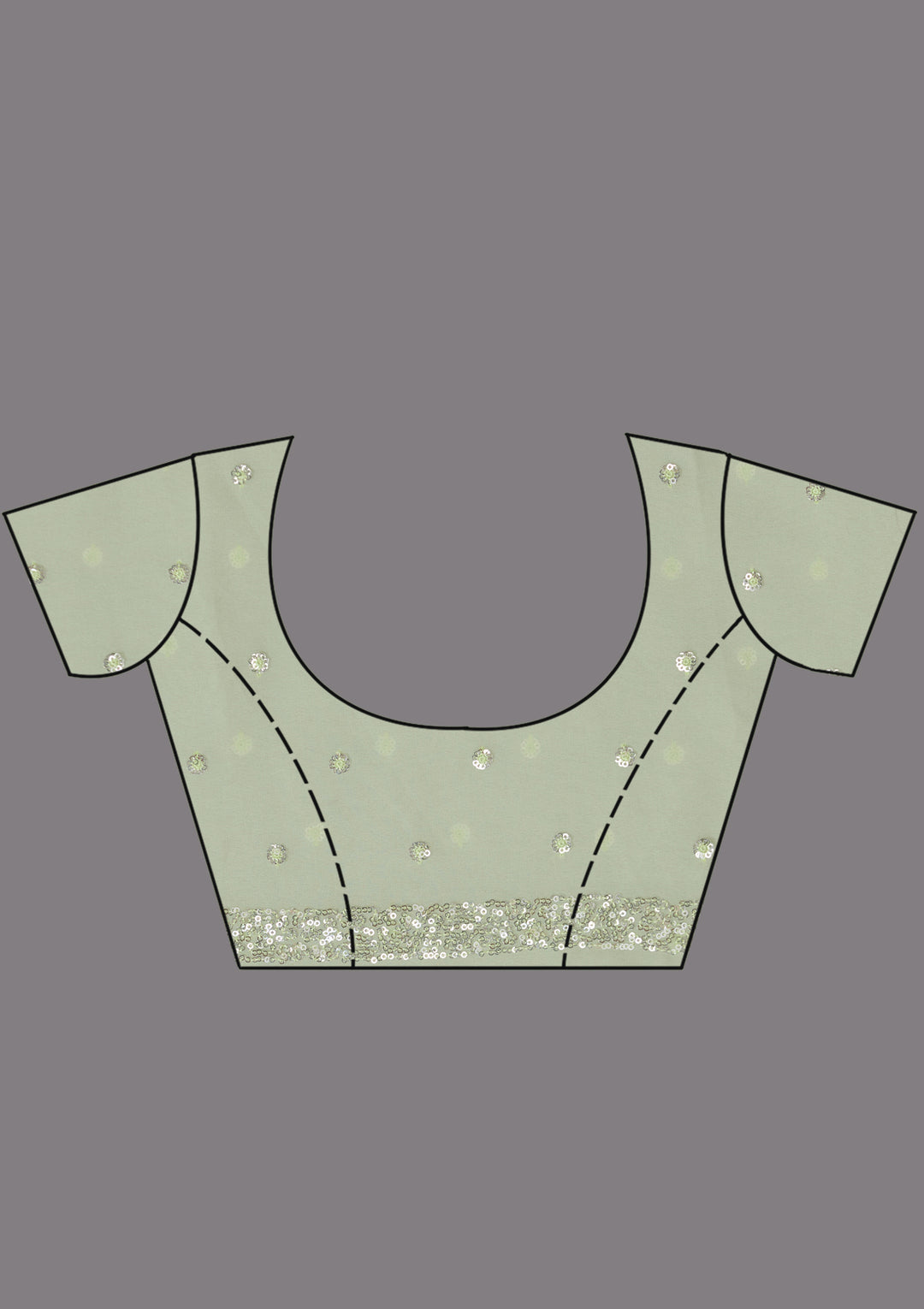 Pista Green Sequins Georgette Saree