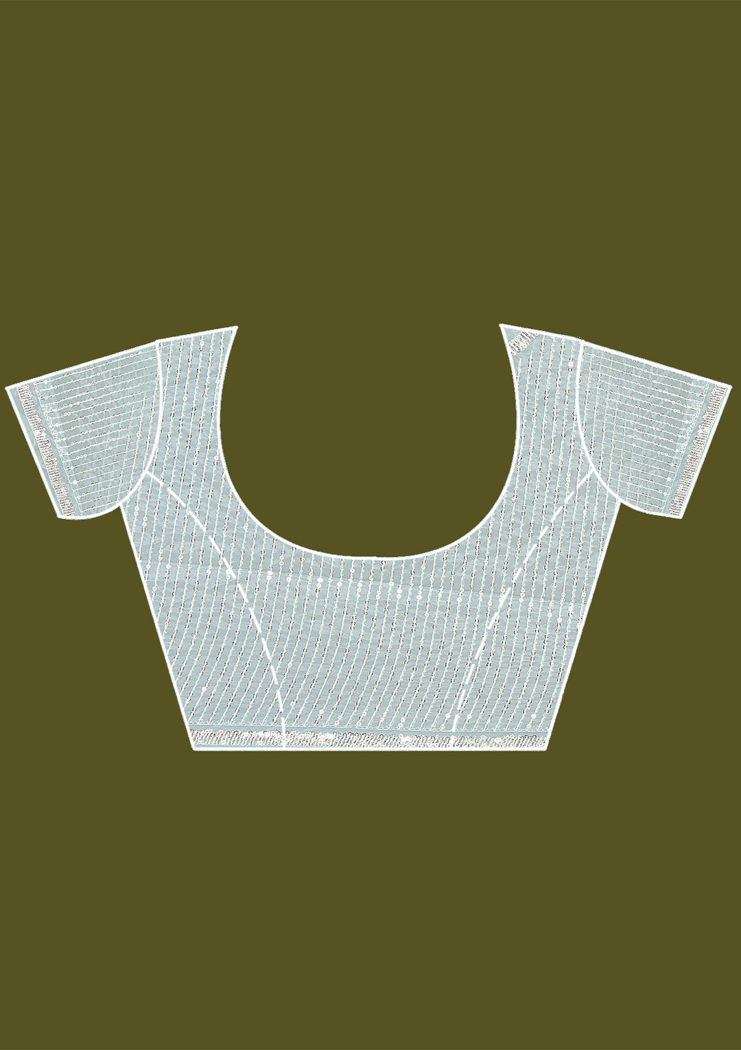 Sky Blue Pearlwork Organza Saree