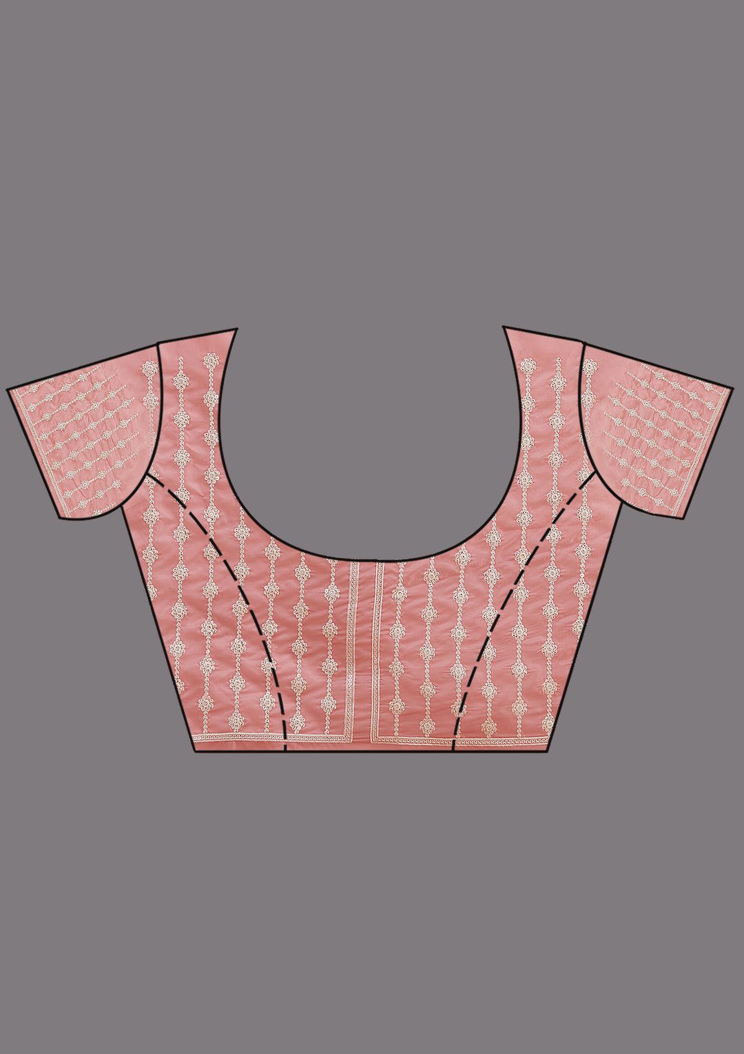 Gajari Pink Pearlwork Tissue Saree