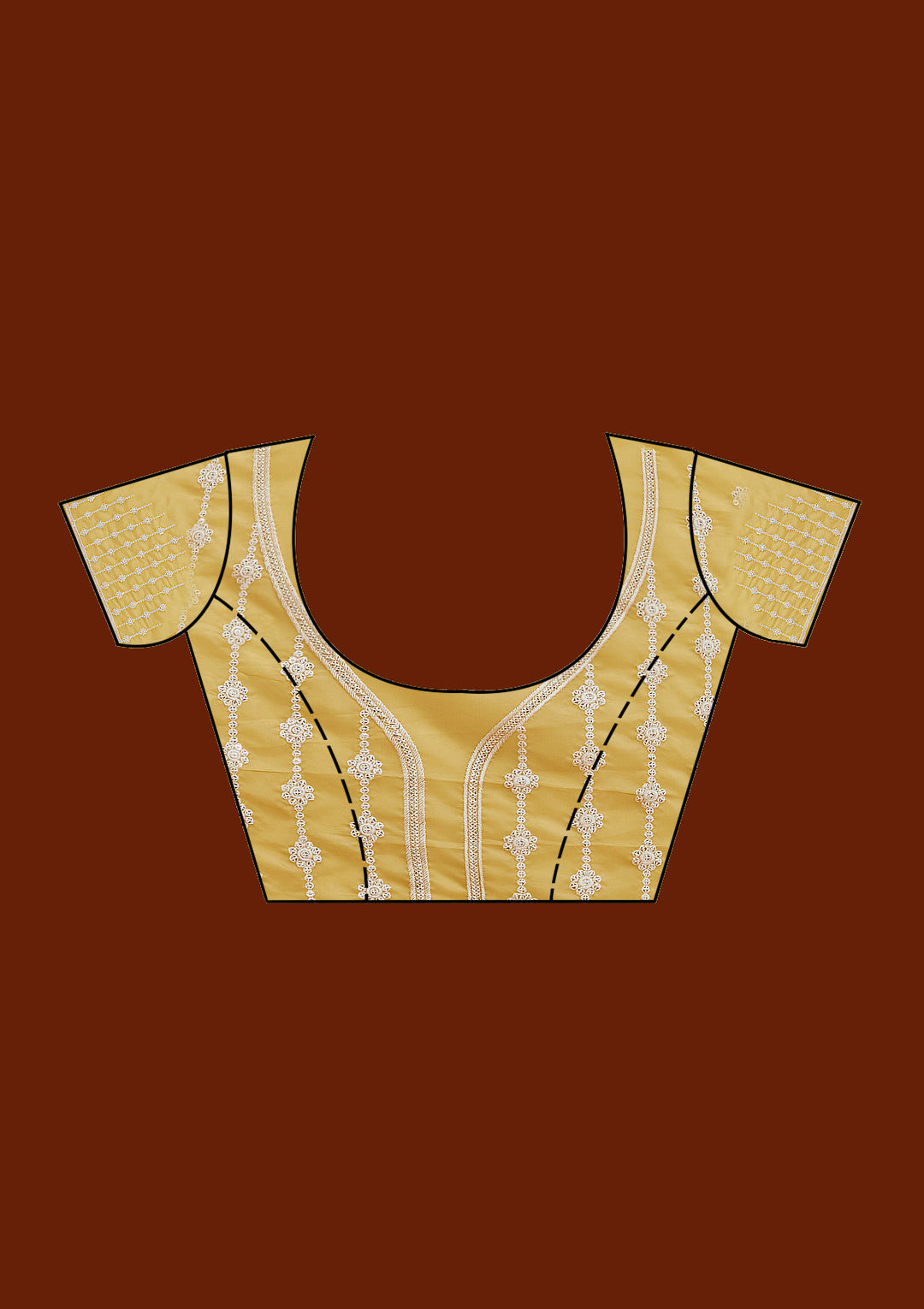 Yellow Pearlwork Tissue Saree