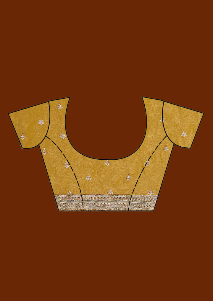 Mustard Zariwork (Gold) Tissue Saree