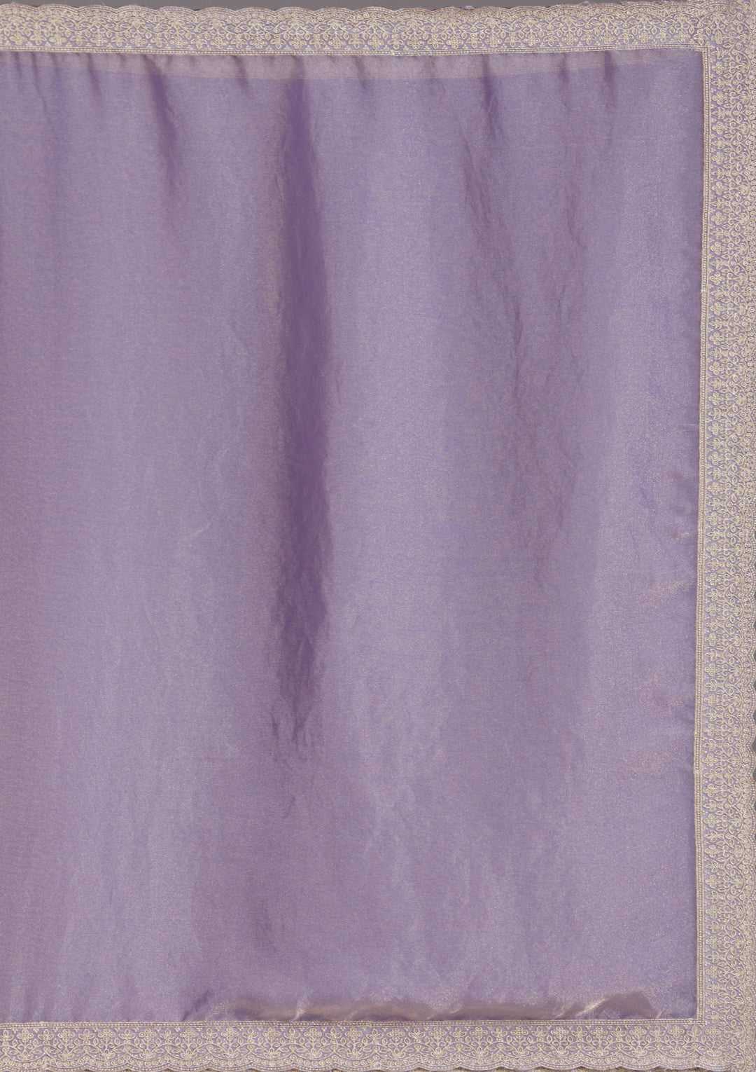 Lavender Tissue Silver Zariwork Saree With Matching Blouse Piece