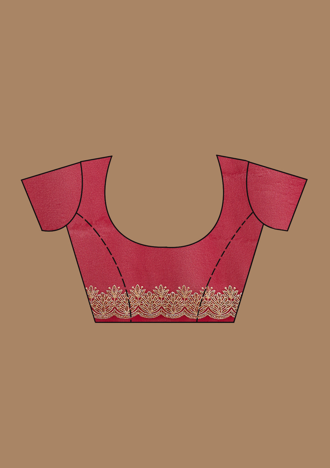 Magenta Pink Zariwork (Gold) Georgette Saree