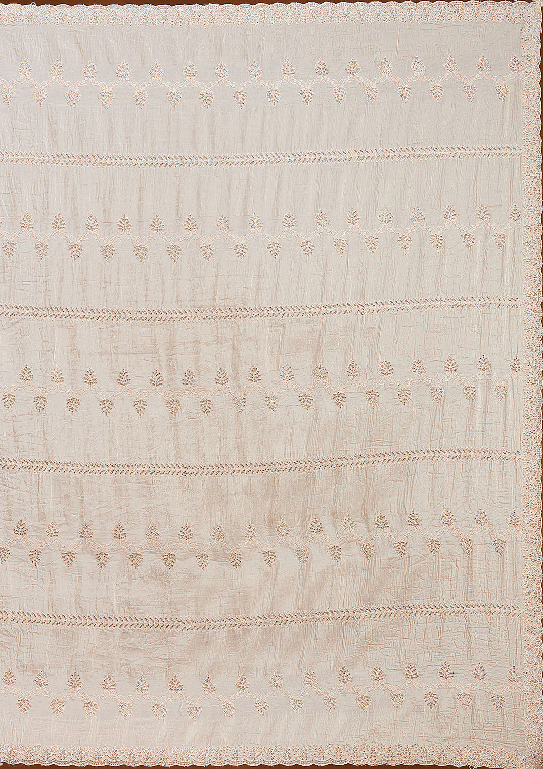 Beige Stonework (Gold) Tissue Saree